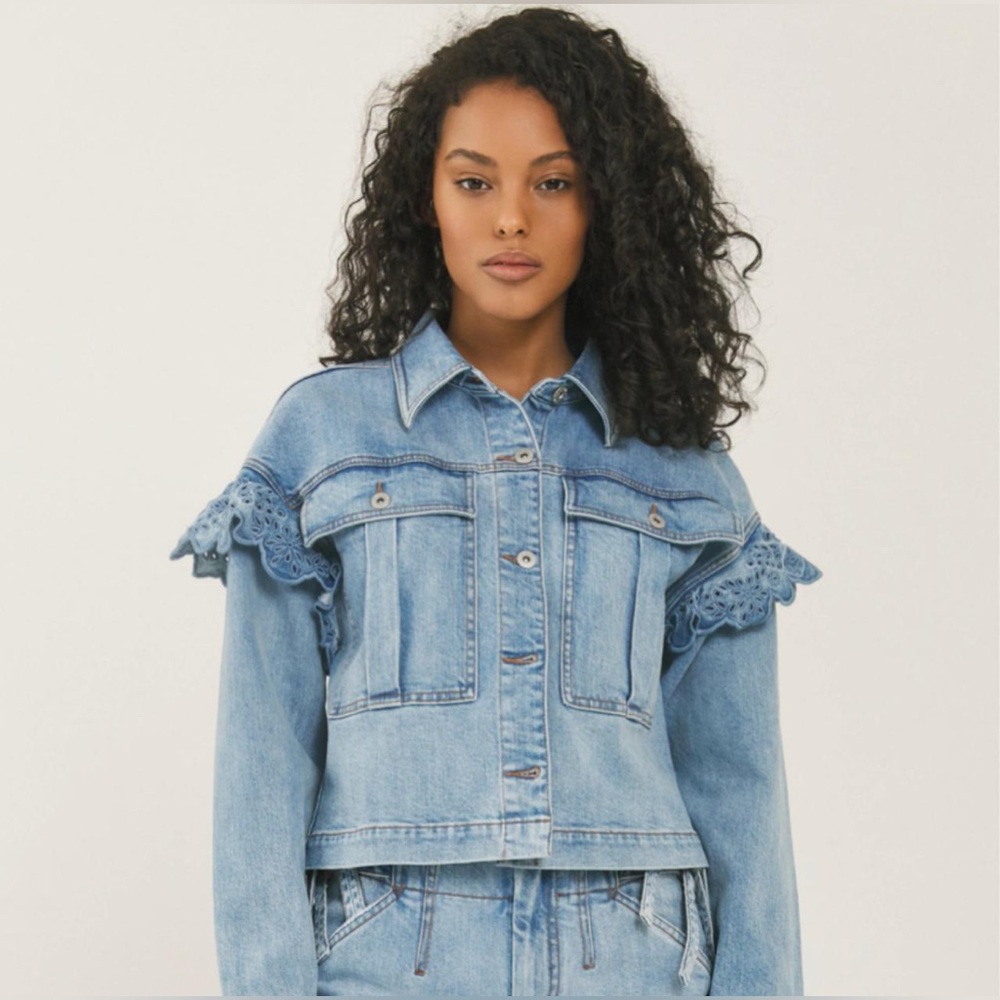 Something Navy Light Blue Denim Jacket